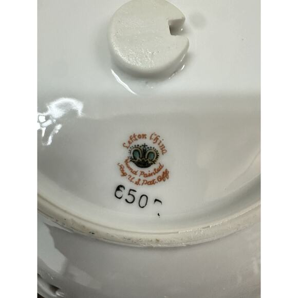 VTG Lefton Pink Roses Floral Chintz Footed Plate Pedestal Serving Dish *READ* - Picture 7 of 8